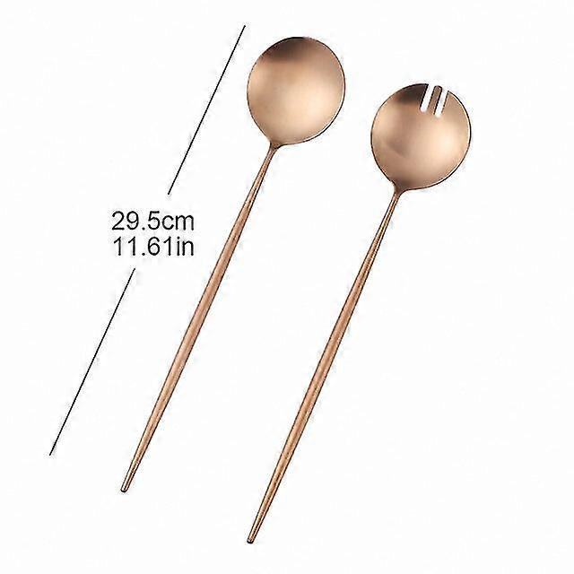 Big Serving Salad Spoon Fork With Long Handle Stainless Steel Cutlery Set Tableware For Serving Kitchenware Scoop Server Fork