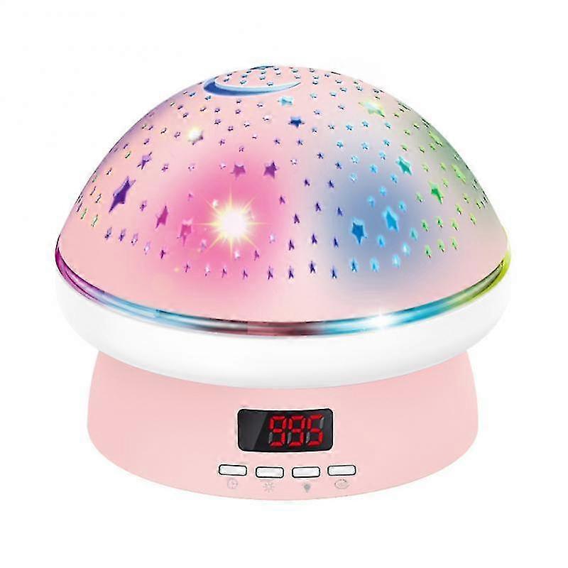 Led Starry Night Light Projector Mushroom Star Led Lamp Timer Remote Control Sky Rotating Projection Light For Children Baby