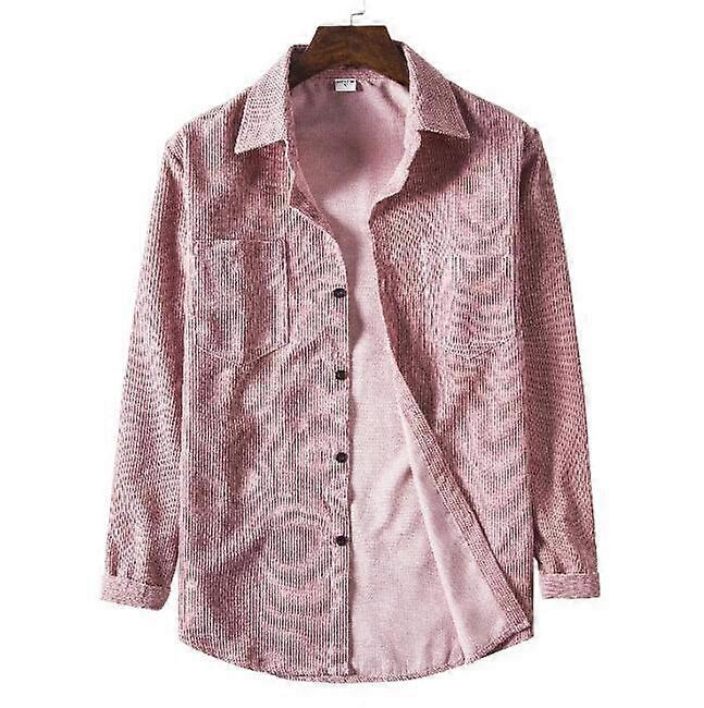 Men's Corduroy Shirt Long Sleeve Casual Button-Up Jackets