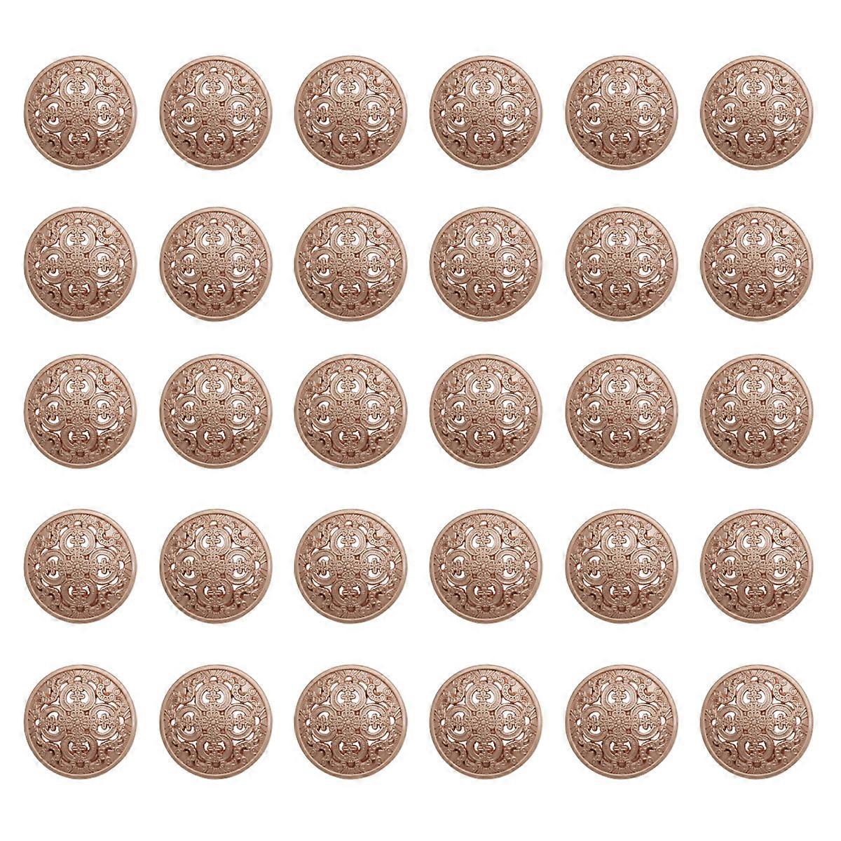 30pcs 20mm Stylish Metal Buckle Hollow-out Button Handcraft Tools Down Button DIY Sewing Buttons for Decor Use (Golden)