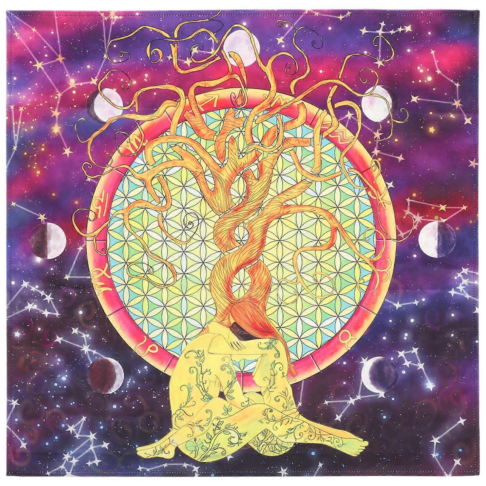 Celestial Tree Deck Cloth Square Table Cloth Square Spiritual Celestial Deck Cloth