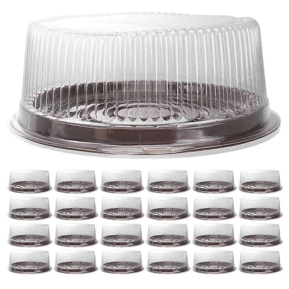 25 pcs Plastic Cake Container with Clear Lids Round Cake Carrier Boxes Cake Containers