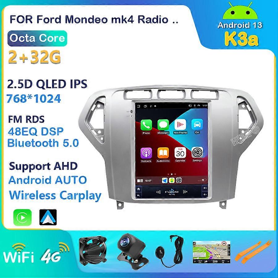 Radio samochodowe Android 13 dla Forda Mondeo mk4 Galaxy A / C 2007-2010 Multimedialne wideo 2Din 10,4 "4G WIFI GPS Nawigacja Carplay DSP