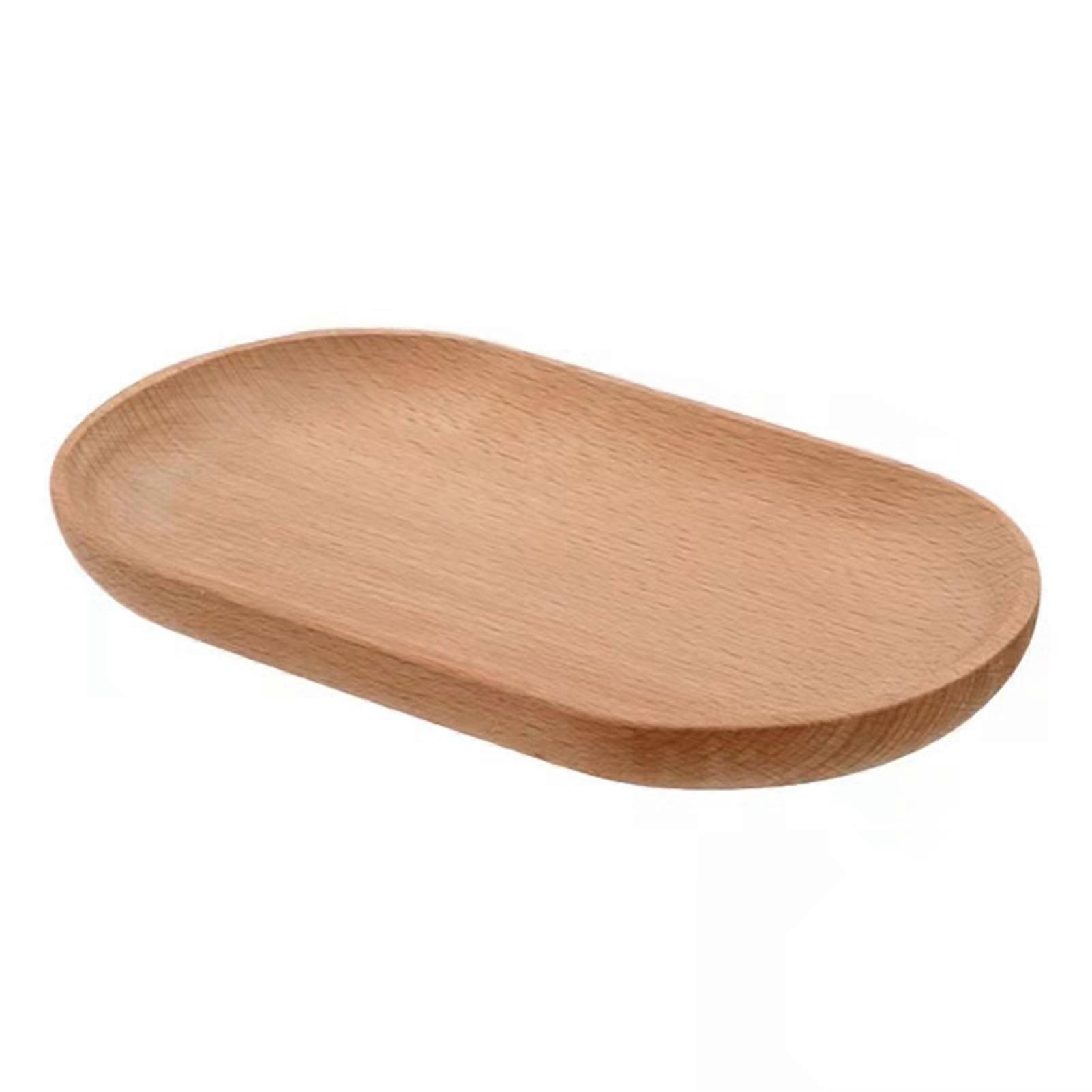 Feeding Plate Oval Shaped Stackable Wood Dessert Sushi Serving Platter Kitchen Supplies