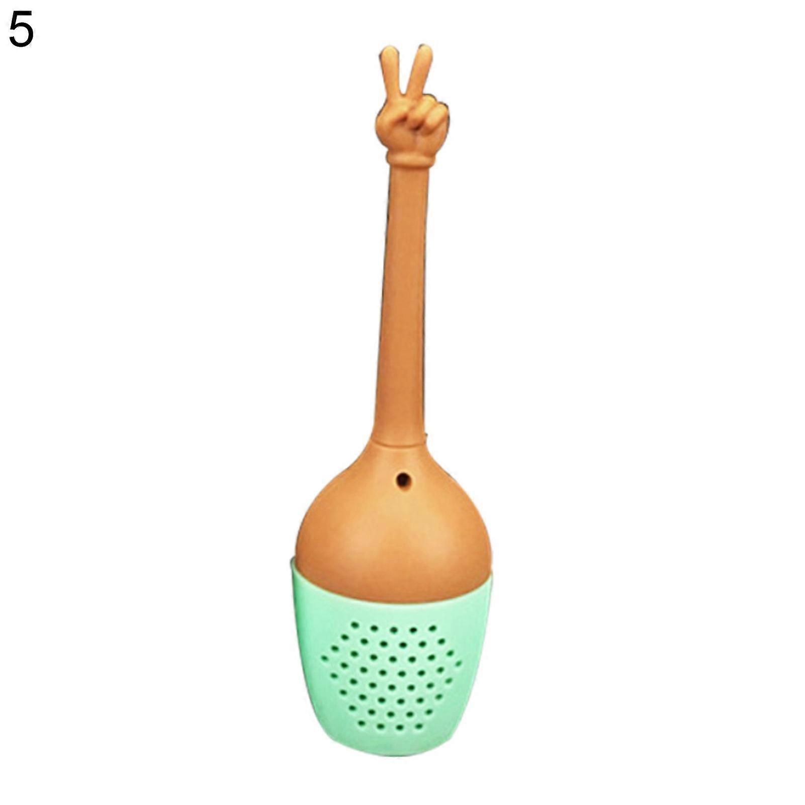 Tea Diffuser Heat Resistant Non-stick Easy to Use Silicone Funny Hand Gestures Tea Infuser for Home