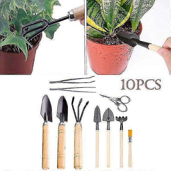 New 10pcs Mini Bonsai Hand Tools Set Gardening Tool Leaf Trimmer Scissors High Quality