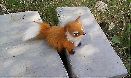 Simulation Fox Mini Fox Toy Fox Model Stuffed Fox Ornament Static Action Figures Fox Standing Sitting Plush