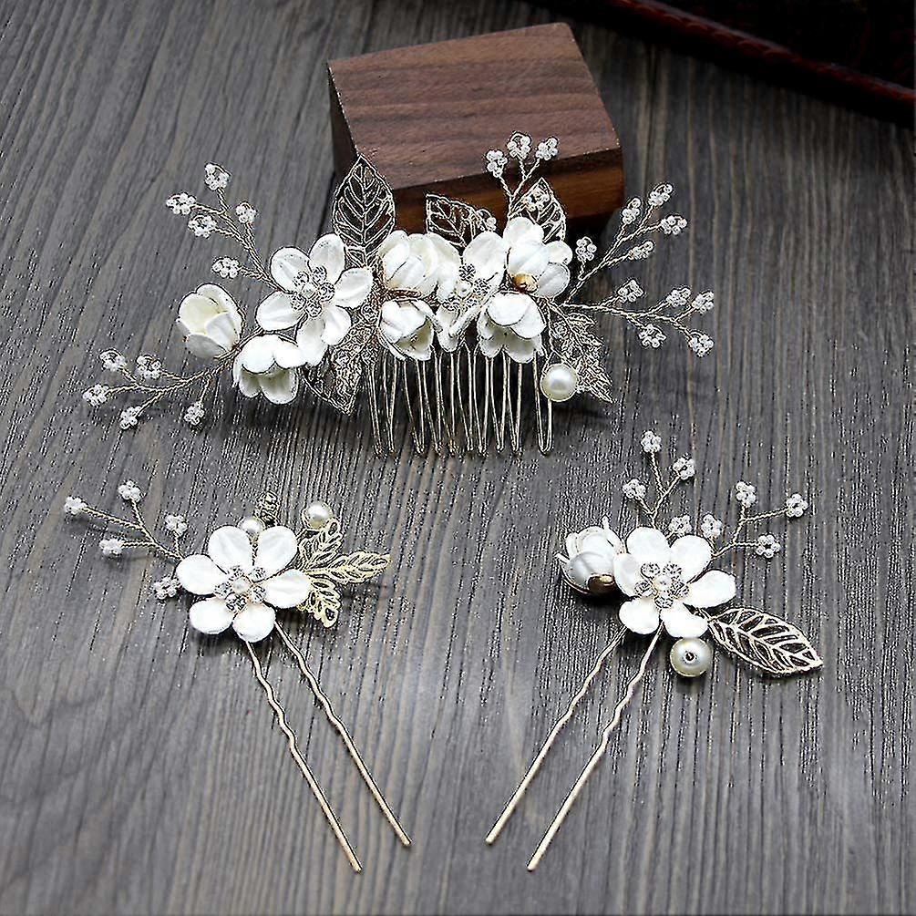 4pcs Wedding Handmade Fashion Hair Comb Set Floral Bridal  display picture 1