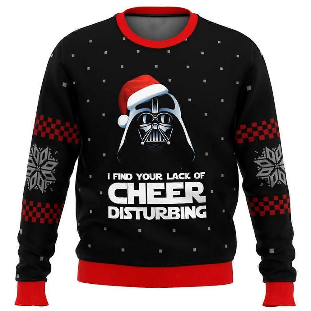 Vader A jókedv hiánya Csúnya karácsonyi pulóver Férfi női pulóver Pulóver kerek nyakú hosszú ujjú felső karácsonyi ruházat 2025 Új pulóver