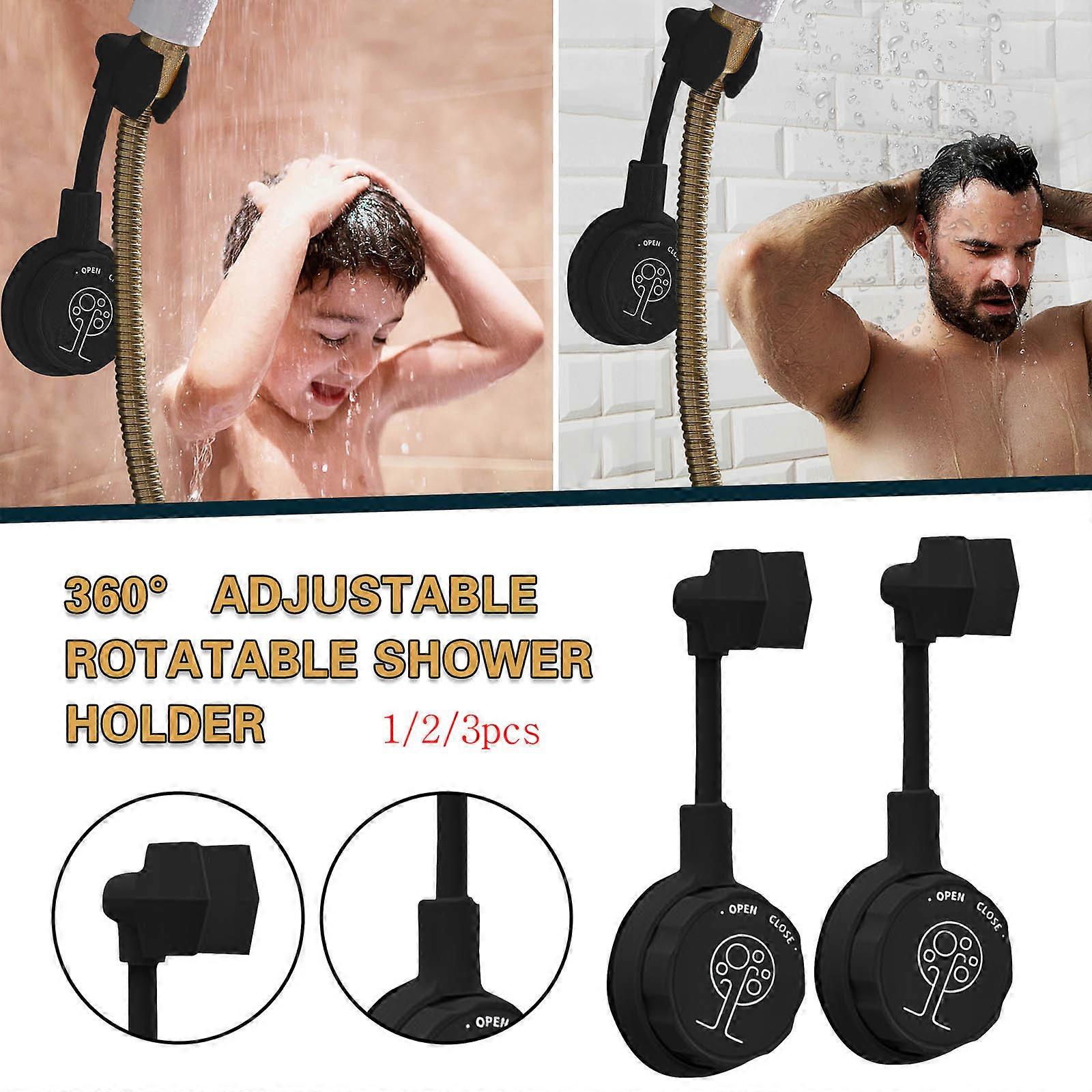 3pc Shower Head Holder Durable Suction Cup Shower Bracket Adjustable Shower Bracket Fixing Shower Head Stand Bracket Wall Rack