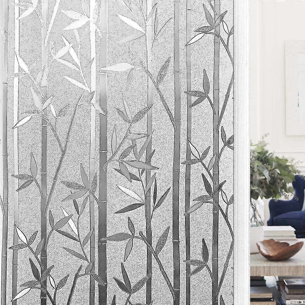 סרט חלון סטטי סרטי זכוכית חלבית 3D תבנית במבוק מדבקת חלון ציפוי סרט פרטיות (45 * 100 ס"מ)