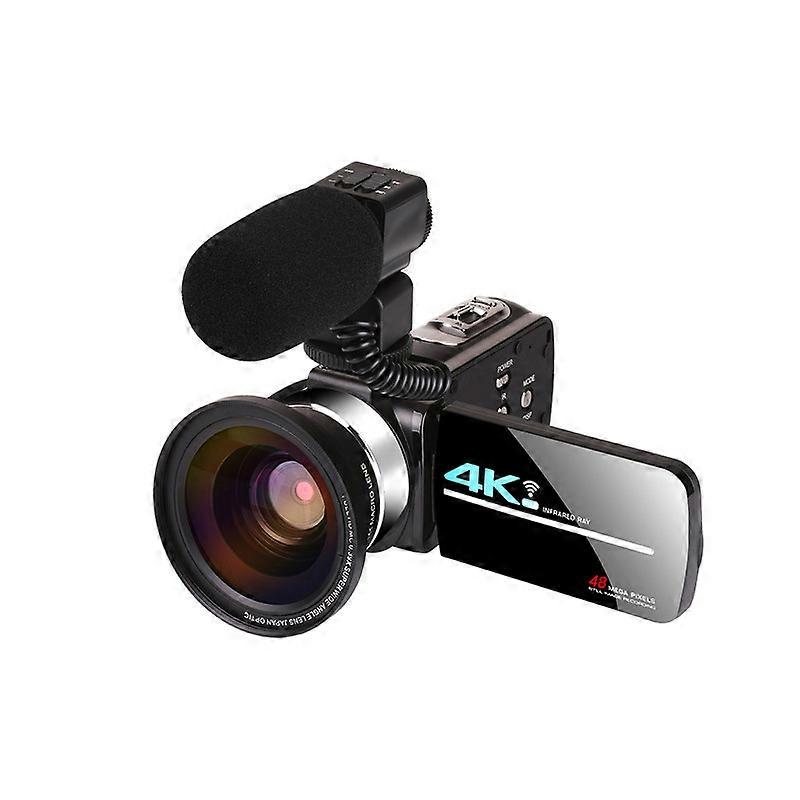 Videocámara AF2 4K Ultra HD con micrófono, lente gran angular, negro