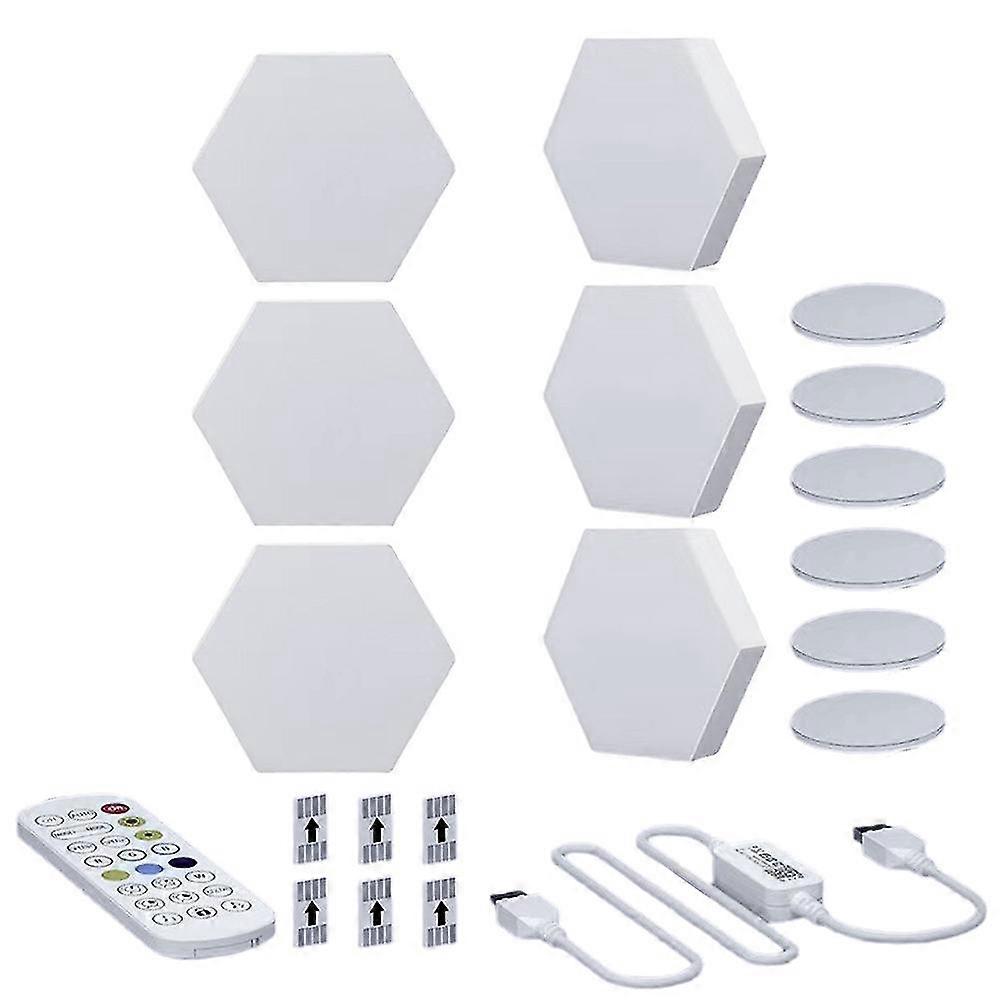 6pcs/12pcs Party DIY Bluetooth-compatible Remote Control Wall LED Hexagon Light