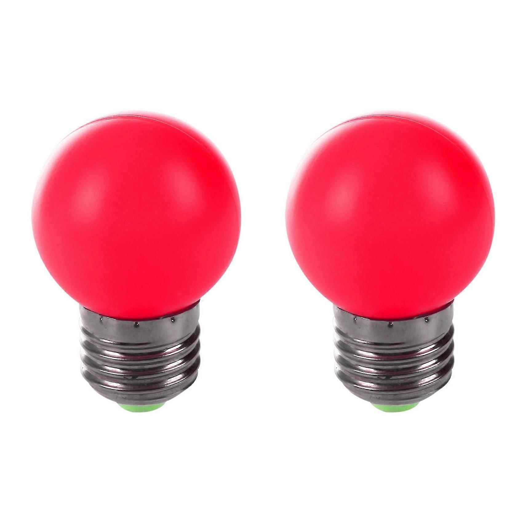 2x E27 Led Light Warm Red Bulb Plastic Bulb (0.5w Power, Red)