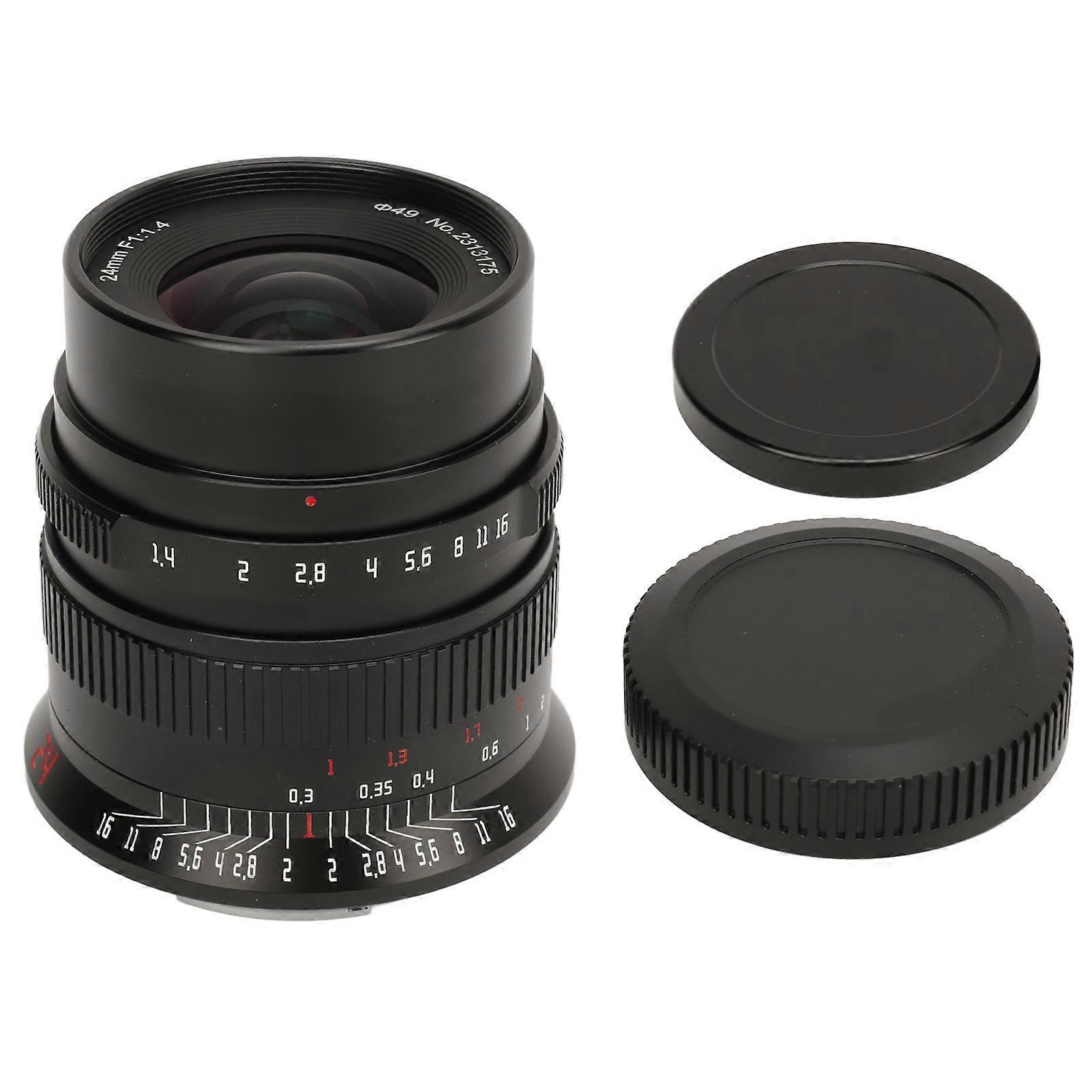 Objectif 24mm F1.4 APS C Objectif grand angle 7 éléments en 6 groupes Coque métallique Objectif d’appareil photo sans miroir pour monture R pour R5 R6 R RP