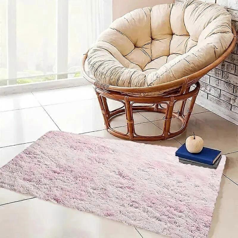 VIKAMAシルクウール絞り染めグラデーションぬいぐるみカーペットリビングルームデコレーションふわふわラグ厚寝室ノルディ