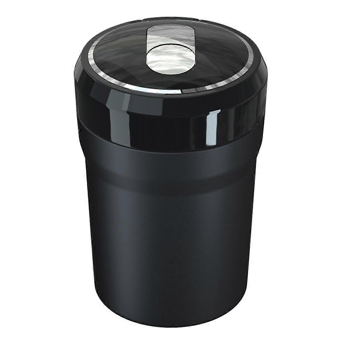 Bil askebæger, bærbar røgfri cylinder kopholder askebæger, røgfri automatisk askebæger med låg og LED-lys