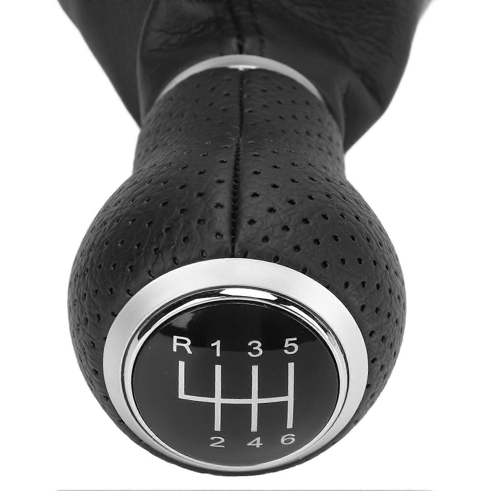 Gear Shift Knob Boot Set 5 Speed PVC Leather Gearstick Lever Gaiter Kit for A6 C6 20042011 Red Ring