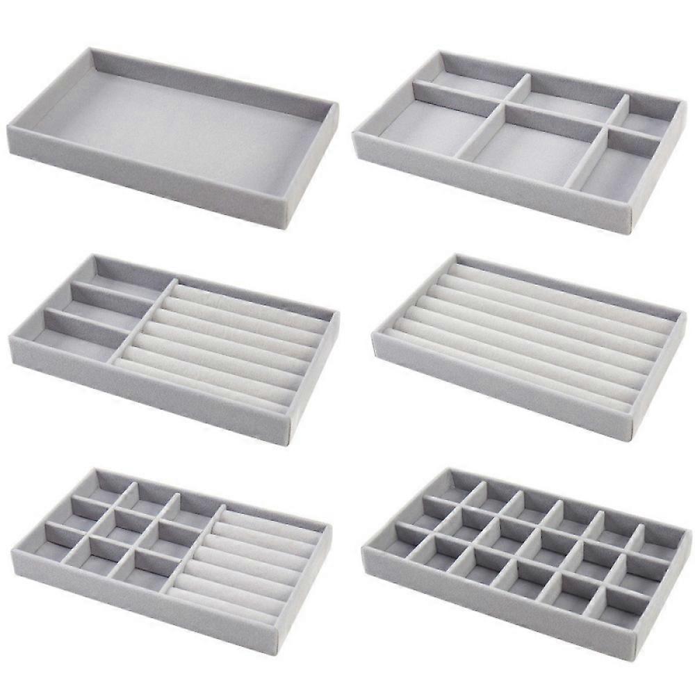 Pack Jewelry Trays Velvet Drawer Insert Stackable