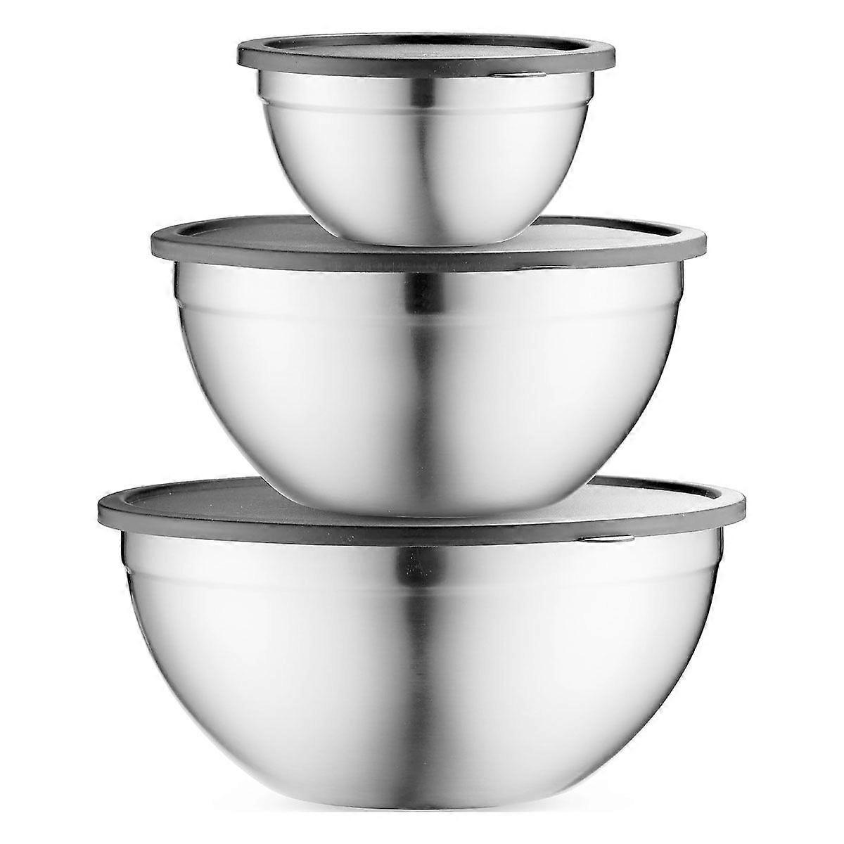 Table Concept Mixing Bowls with Airtight Lids, Stainless Steel Nesting Bowl Set for Space Saving Storage, Ideal for Cooking, Baking, Prepping & Food S