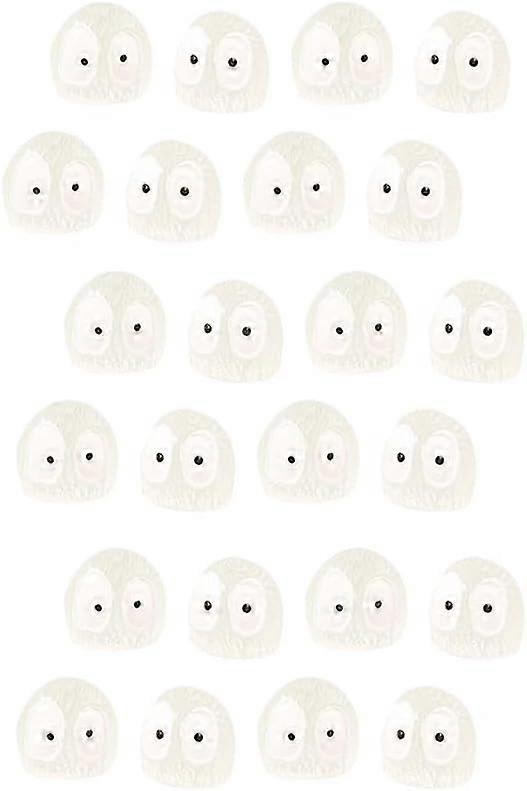 (Luminous)24Pcs Mini Soot Ball Decoration Car Rearview Mirror Decoration Accessory Car Interior Decor Funny Ornaments
