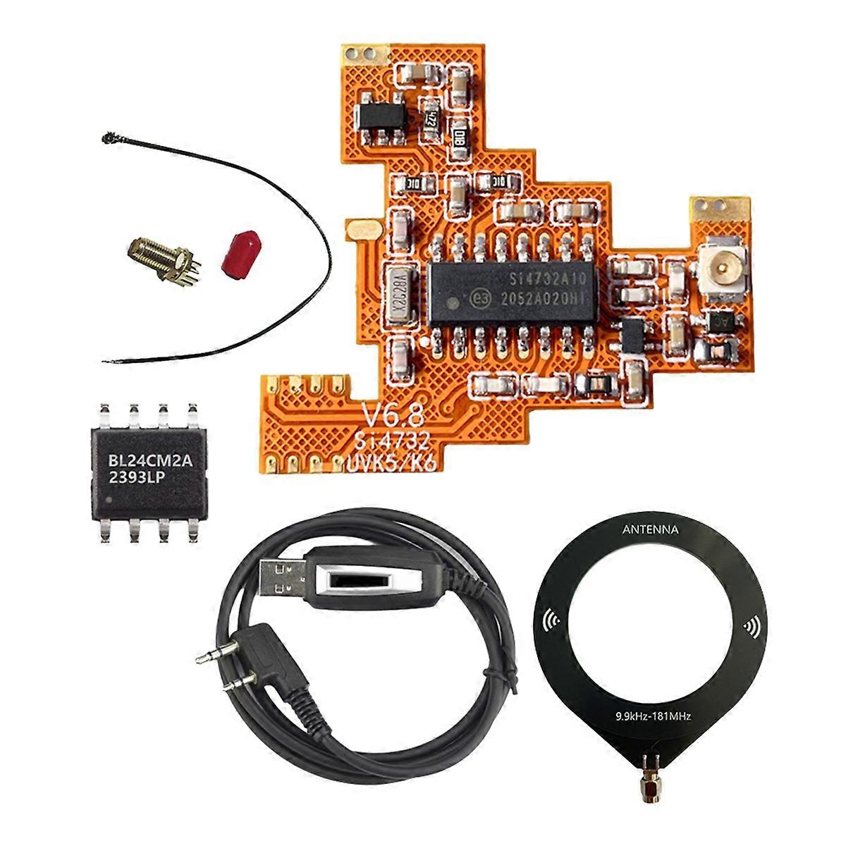 SI4732 V6.8 FPC Module+512KB Chip+Writing Cable Kit for K5 K6 HF Shortwave Full Band/Single Sideband Reception