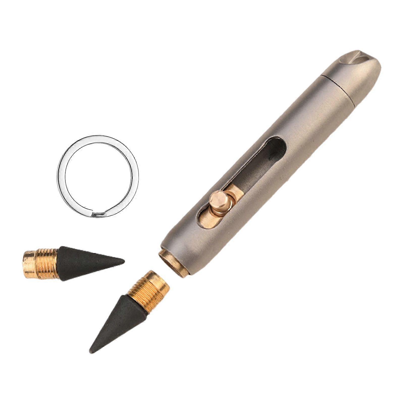 Qinghai Eternal Pen Mini Titanium Alloy Ballpoint Pen Replaceable EDC Refill Smooth Writing Comfortable Grip Mini Pen