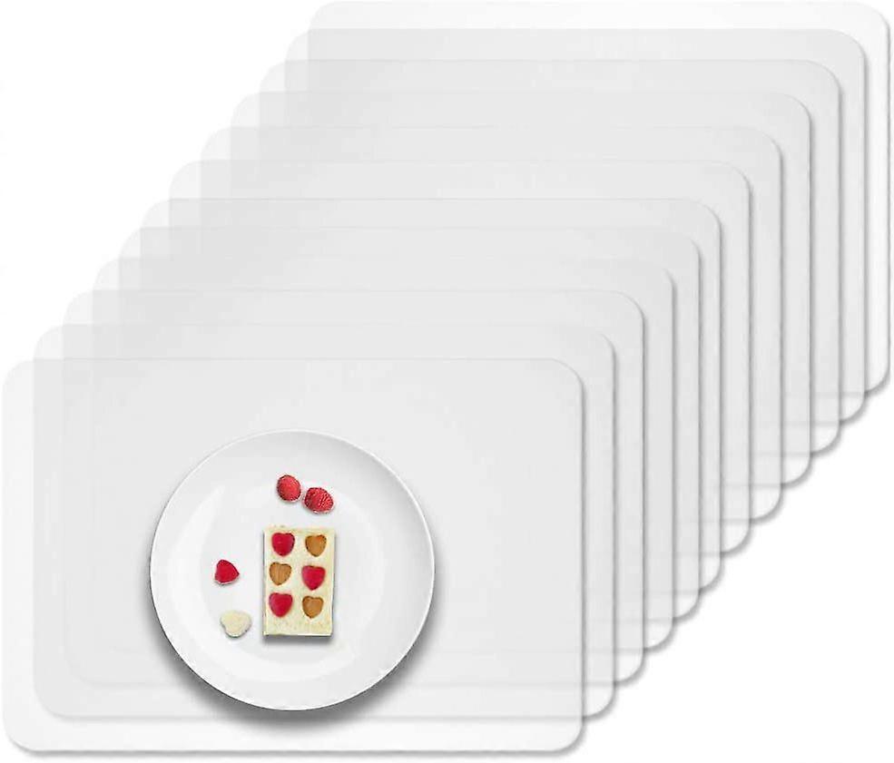 12pcs Clear Plastic Placemats, Dirt-Repellent & Washable fast