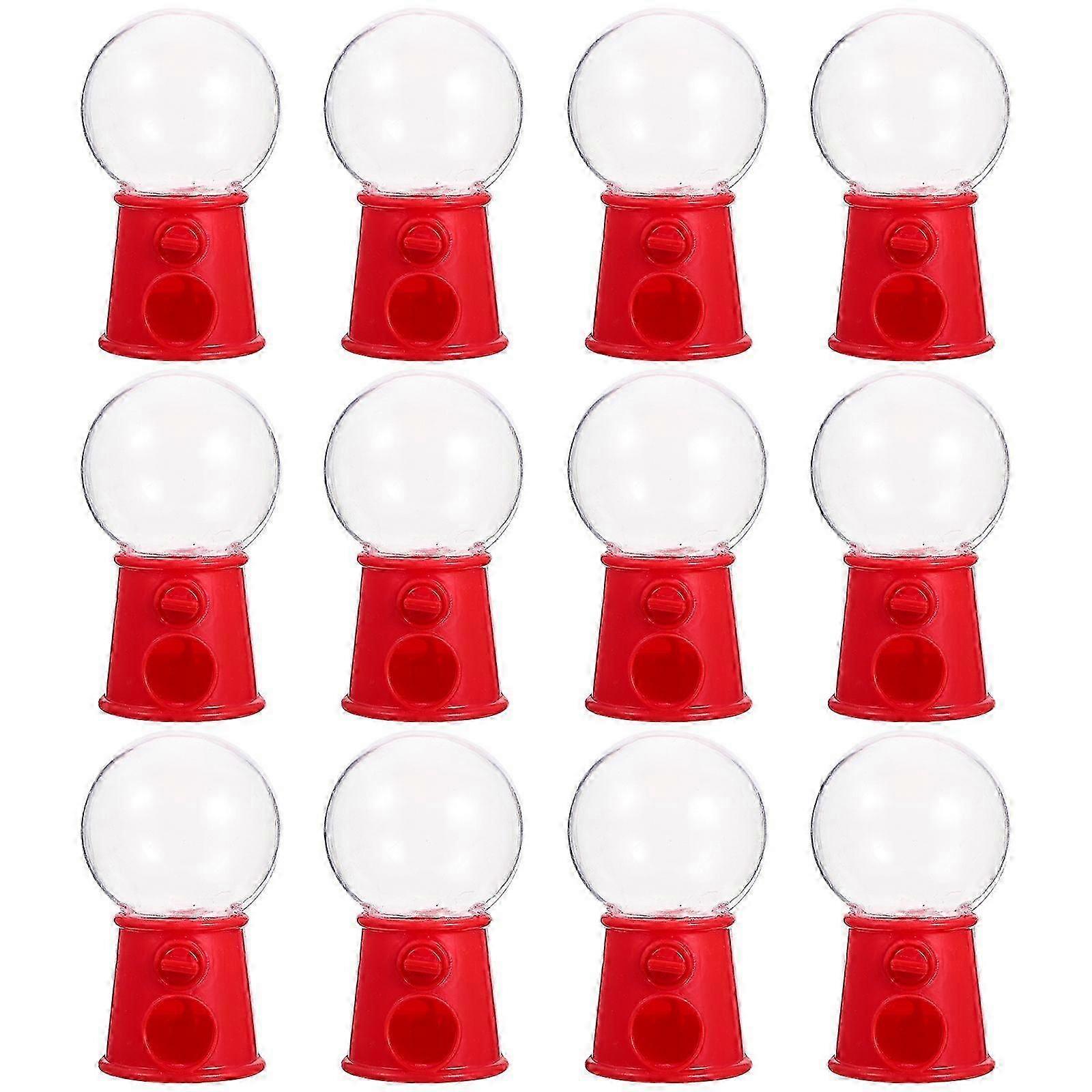 12Pcs Mini Gumball Machines Lovely Candy Dispenser Creative Wedding Candy Box Cake Decor