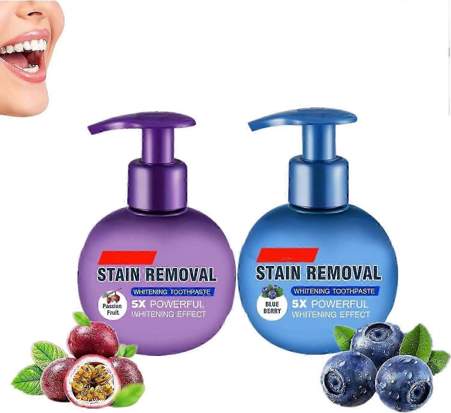 high qualityBaking Soda Whitening Toothpaste, 2Pcs Fruit Toothpaste, Intensive Stain Removal Whitening Toothpaste, Press Toothpaste, Fresh Breath