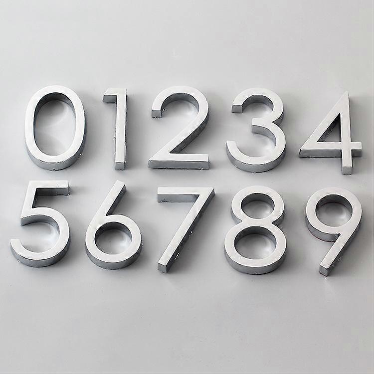 Charm Self-adhesive 3D Sign Stickers Plaque Sign Number Tag Drawer Door Plaque Address 0 to 9 Plastic Gate Digits Numeral Plate Plating House Hotel