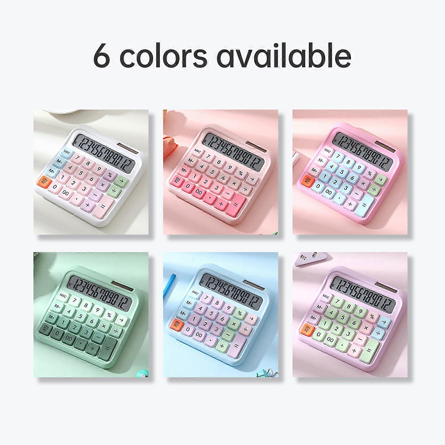 Desktop Calculator 12 Digit Large and LCD Display Big Button Calculators Solar Power and Battery Ope