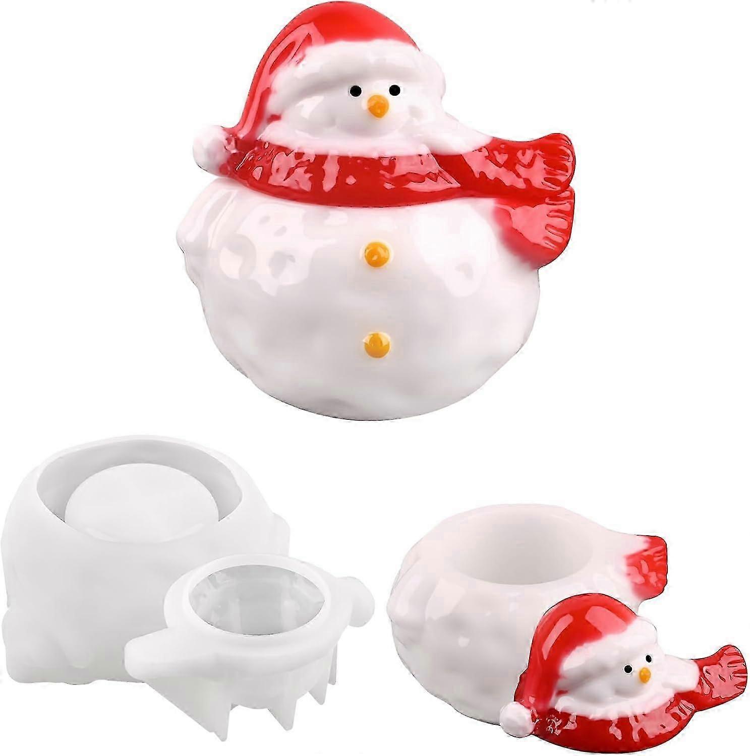 Snowman Jar Silicone Mold, Resin Jar Mold with Lid, Christmas Resin Mold Epoxy Casting Molds DIY Trinket Jar, Candle Jar, Candy Jar, Craft Gifts Home