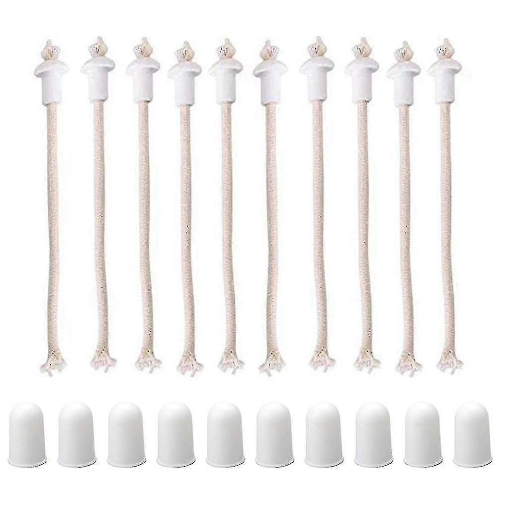 10 Sets Oil Lamp Wicks with Ceramic Holders Covers Lantern Replacement Lampwick 2025 walkbee Walkbee A B