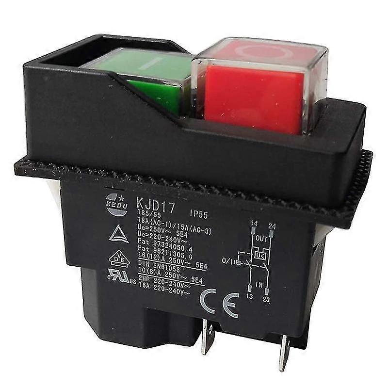 KJD17 4-Pin Electromagnetic Push Button Switch for Industrial Machinery, Power Tools