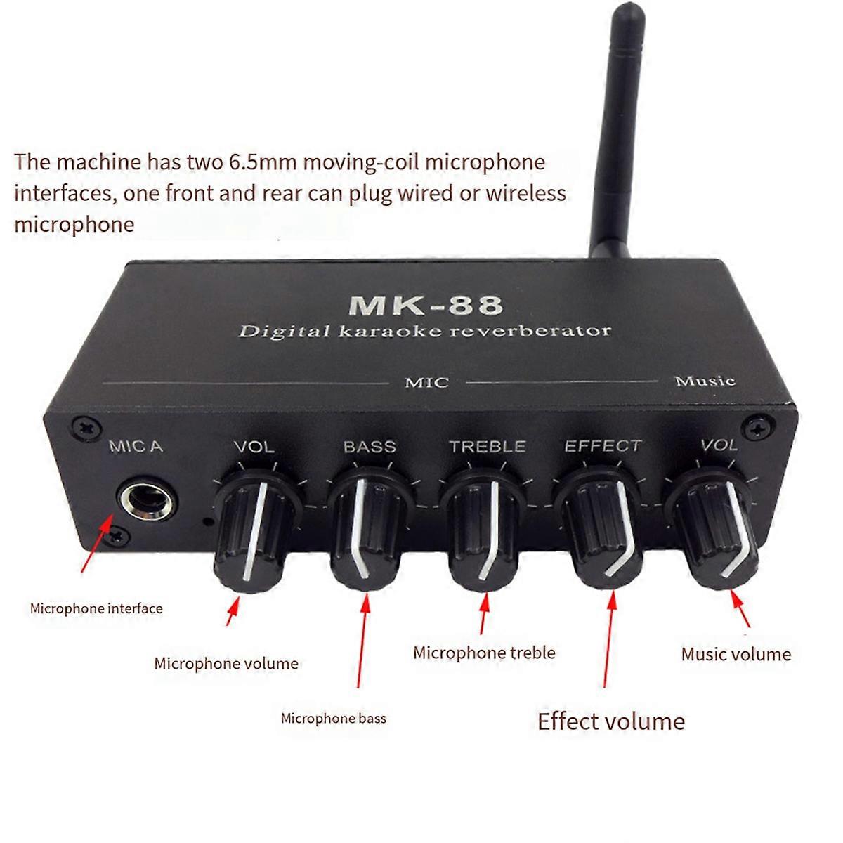 -88 6.5mm Microphone Bluetooth Coaxial Decoder Stereo Amplifier