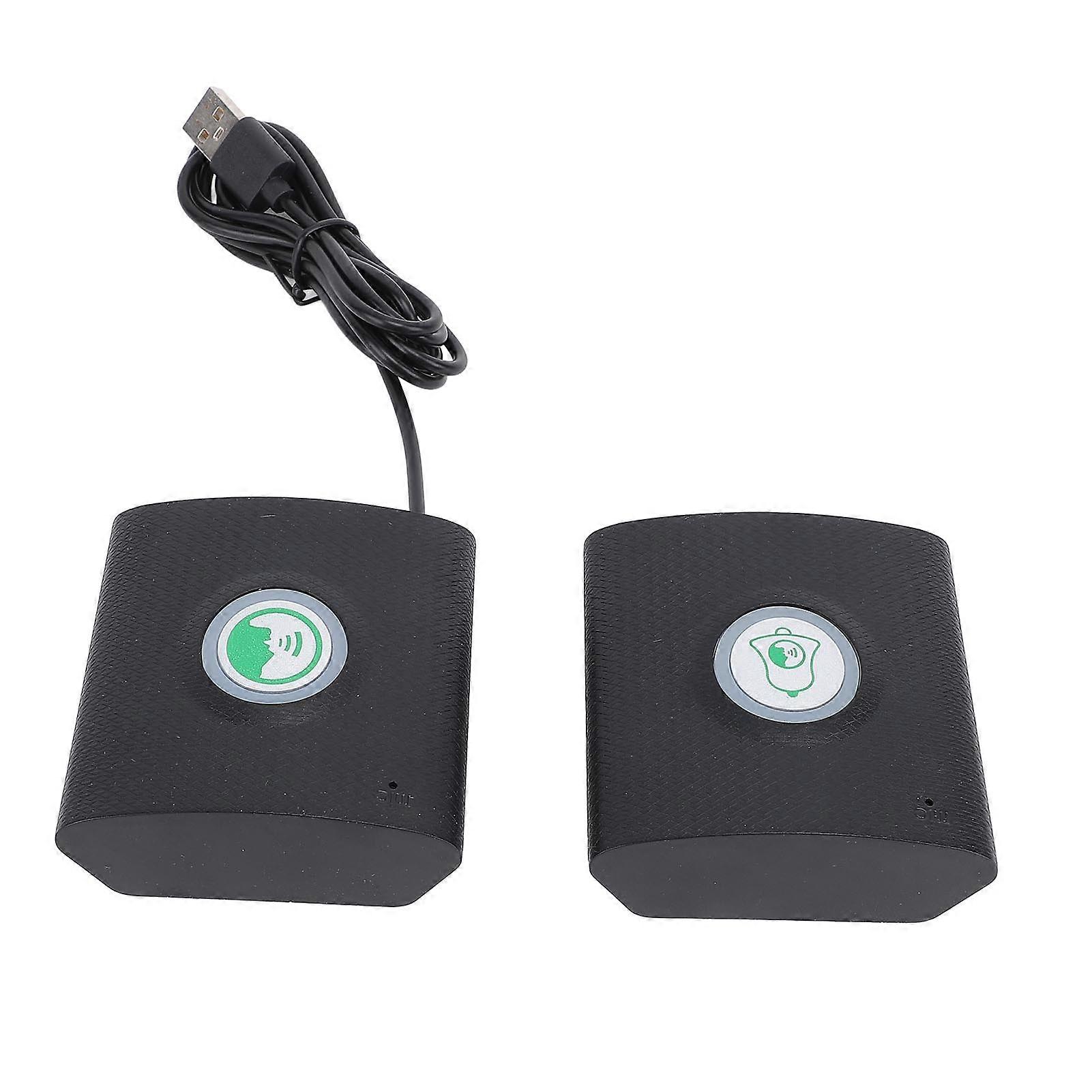 Doorbell USB Rechargeable Adjustable Volume Long Range Wireless 2 Way Intercom Door Bell for Home Apartment Office Black 