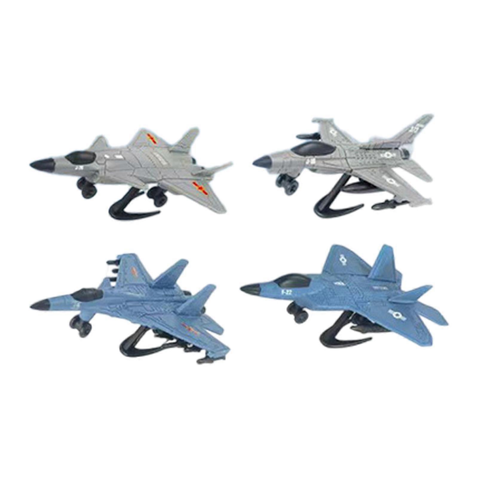 4Pcs Fighter Model Tabletop Decor Aircraft Model for Cafes Office Shelf