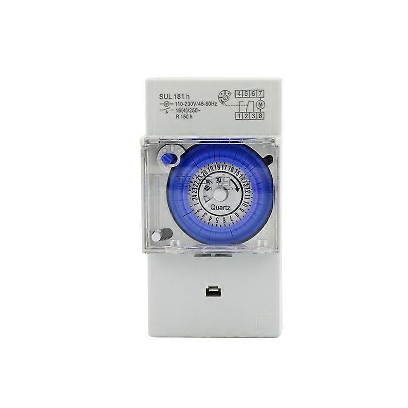 110 - 230VAC Programmable Mechanical Time Switch with PC Flame - Retardant & Waterproof Transparent Housing