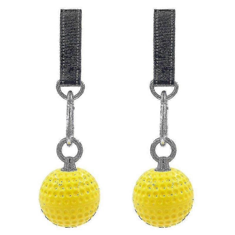2pcs Pull Up Ball con correa de servicio pesado Ejercicio de mano antideslizante (amarillo)