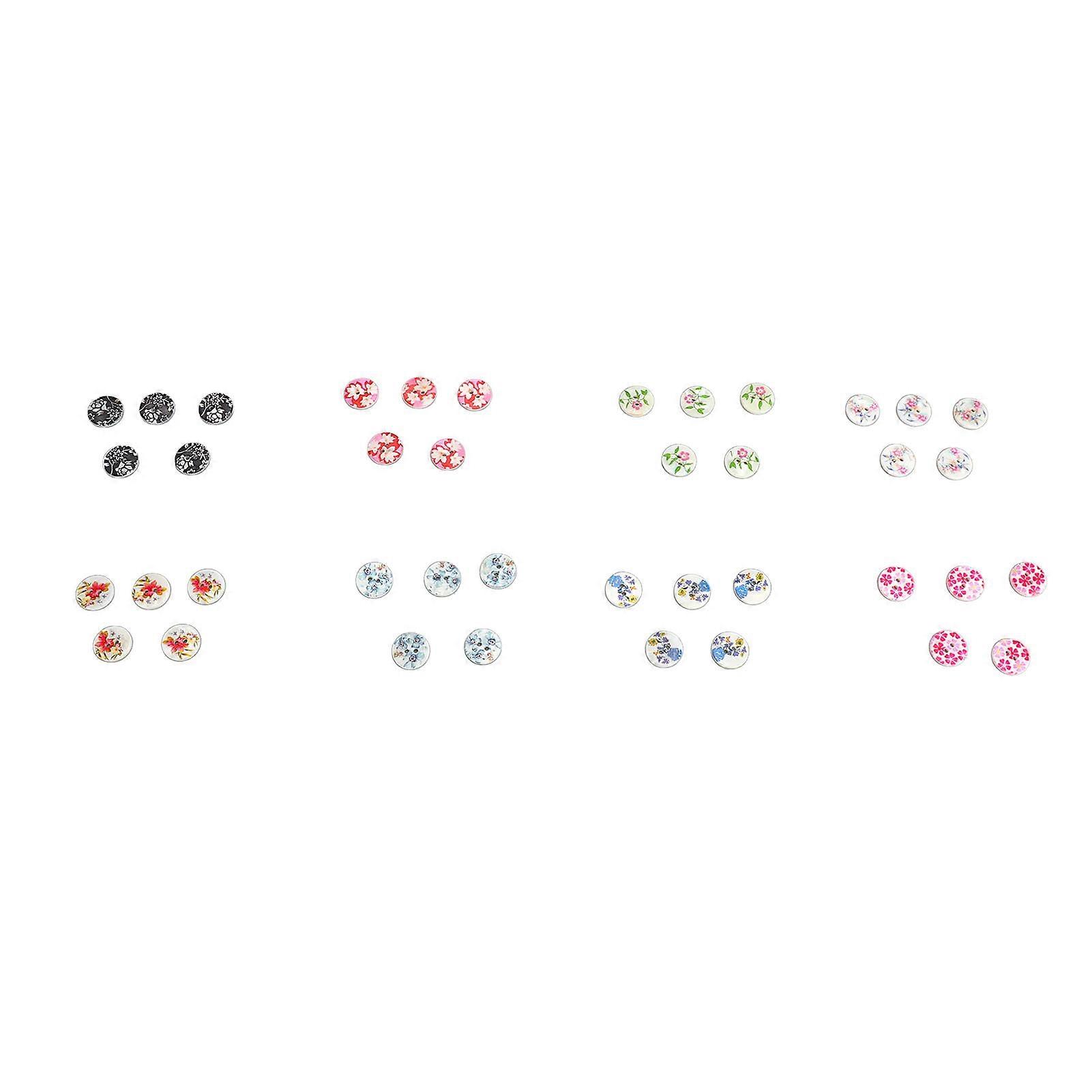 40Pcs 15mm Shell Button 2 Hole Waterproof Decorative Button Set compatible with Sewing Projects Crafts Game