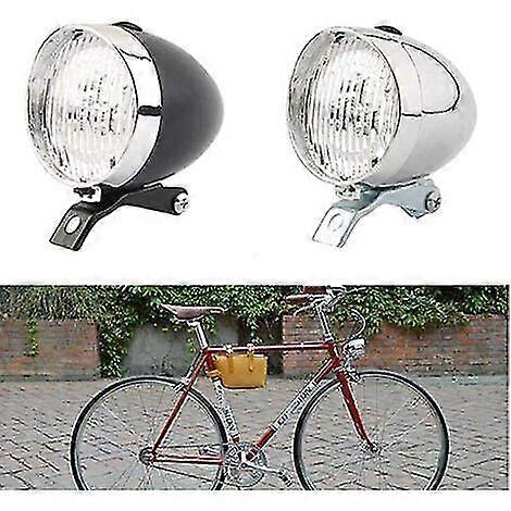 Bicycle Light, Headlight, Bicycle Front Light, Bicycle Lamp, Vintage Safety Warning Flashlight 3 Led Retro Bicycle Lamp (silver)