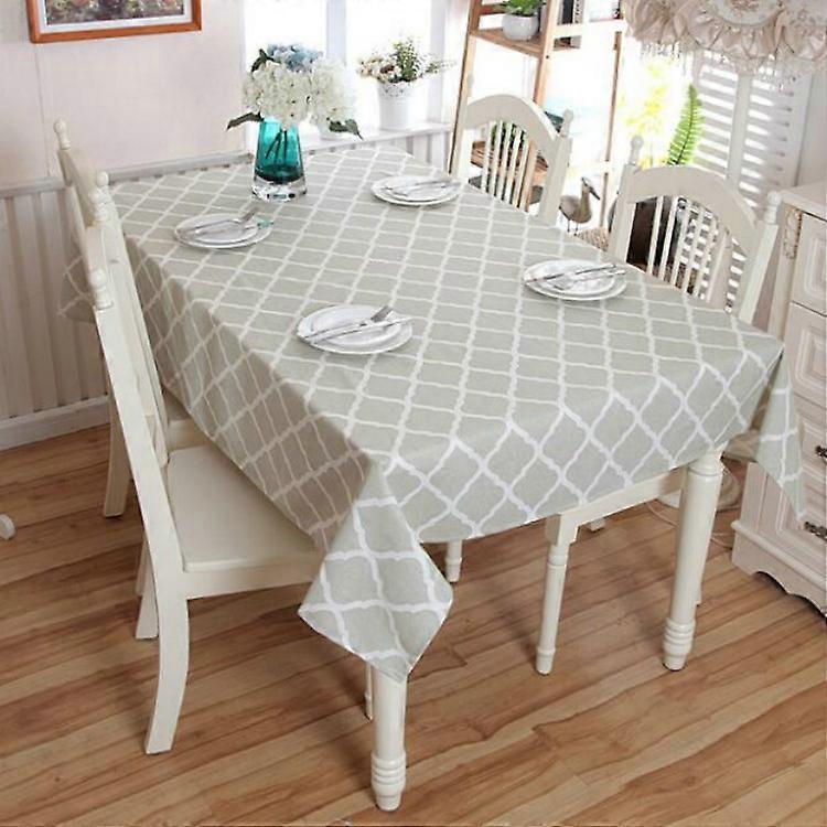 Algodão e Losango Geométrico Renda CinzaToalha de Mesa 140x180cm