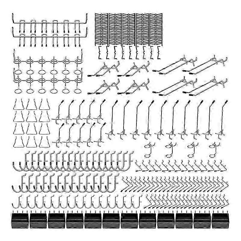 278pcs Peg Board Accessories Peg Board Hooks Set For Organizing Various Tools, 1/8 And 1/4 Inchhanging Hooks