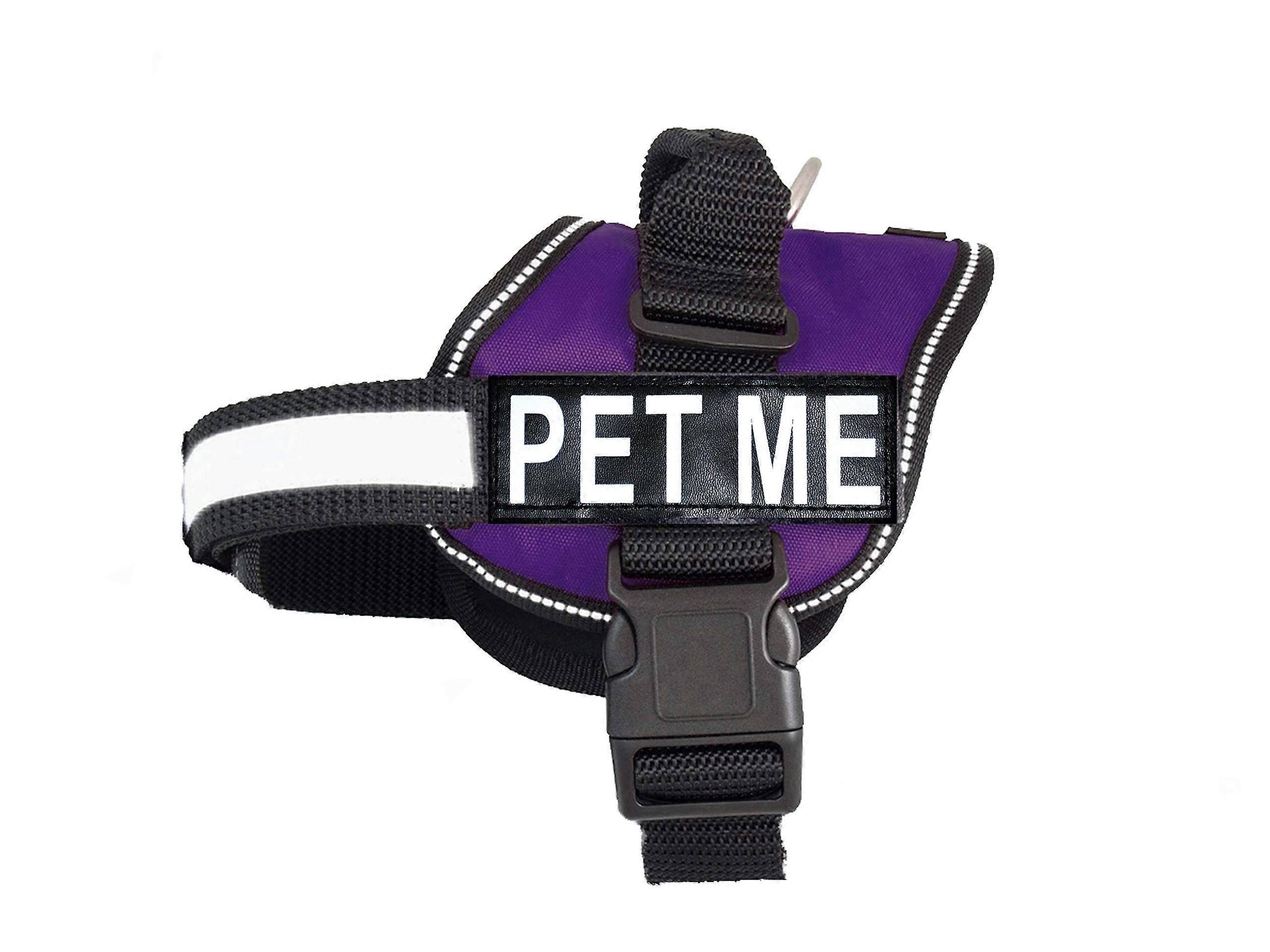 Dog Harness with Removable Patches and Reflective Trim. Dog Vest with 2 PET ME Reflective Patches