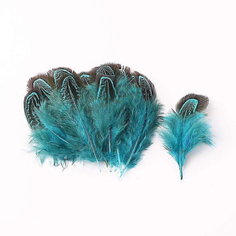 100 pcs Natural Pheasant Plumage Feathers 2-3 Inches Plumage Feathers for Sewing Crafts Clothing Decorating Accessories -Blue