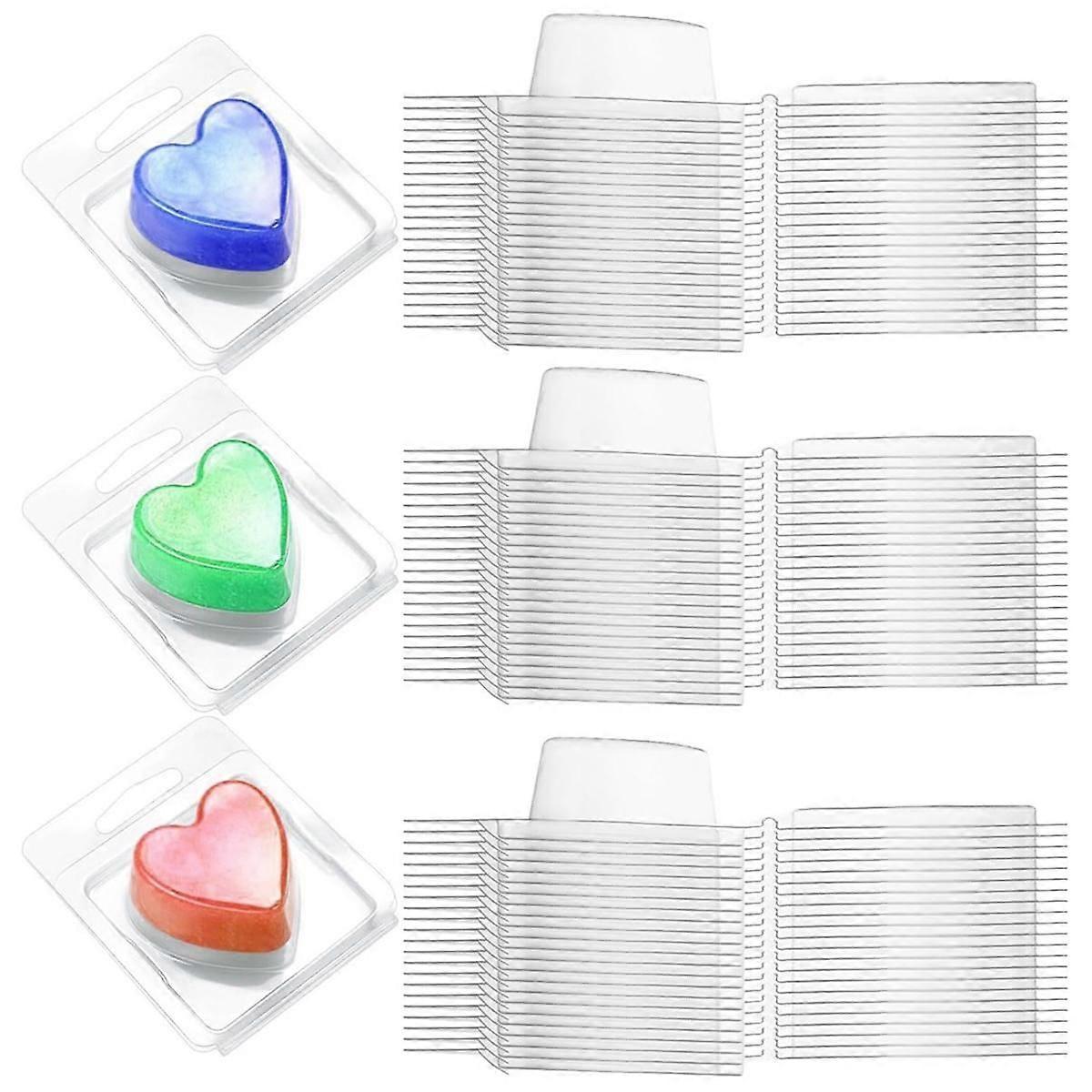 150 Packs Wax Melts Containers, Wax Melt Single Square Clamshell Mold Clear Single Square, Empty Plastic Wax Melt Mold