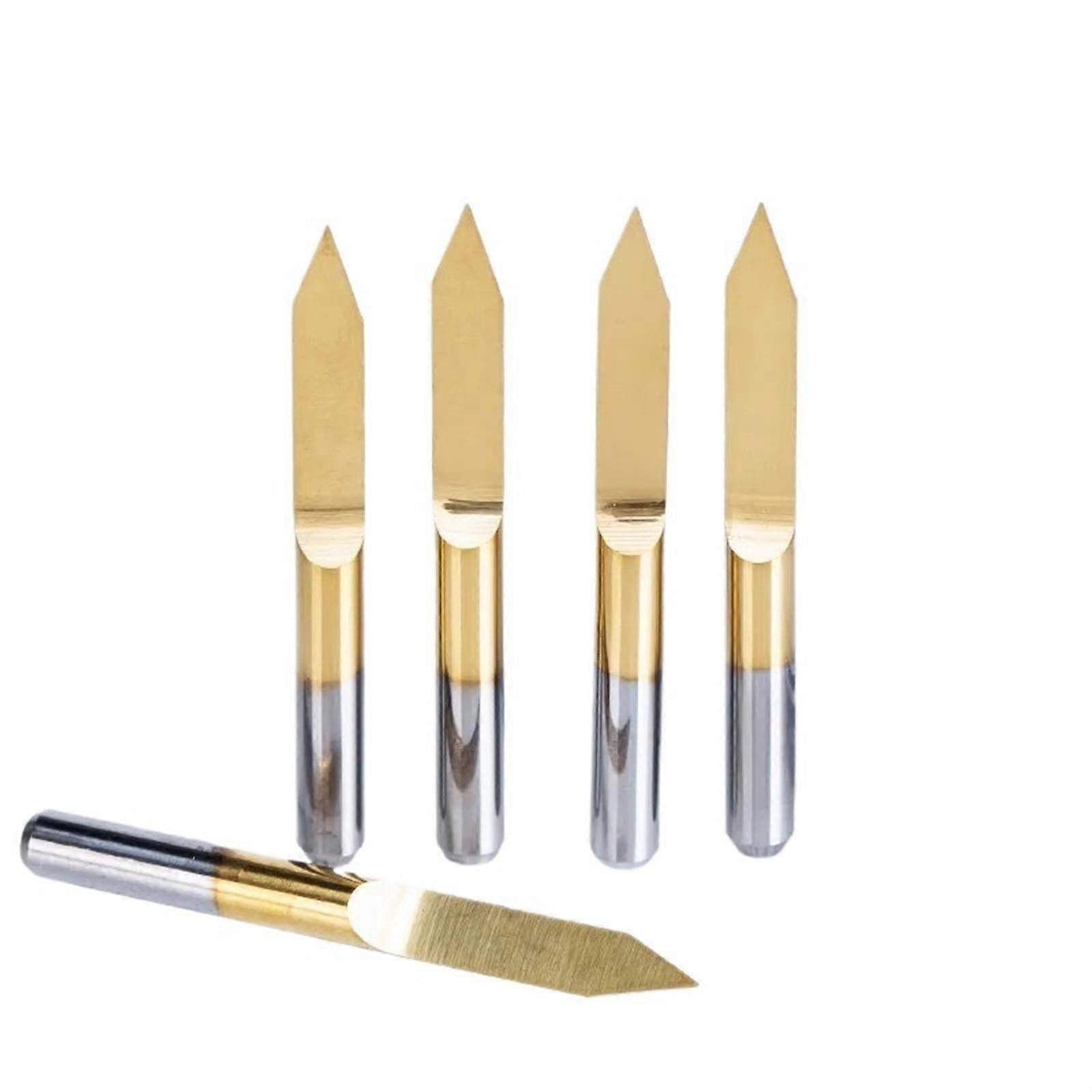10pcs 3.175mm CNC Engraving Bits End Mill Carbide Milling Cutter Titanium Coated for CNC Router Tools Size 3579