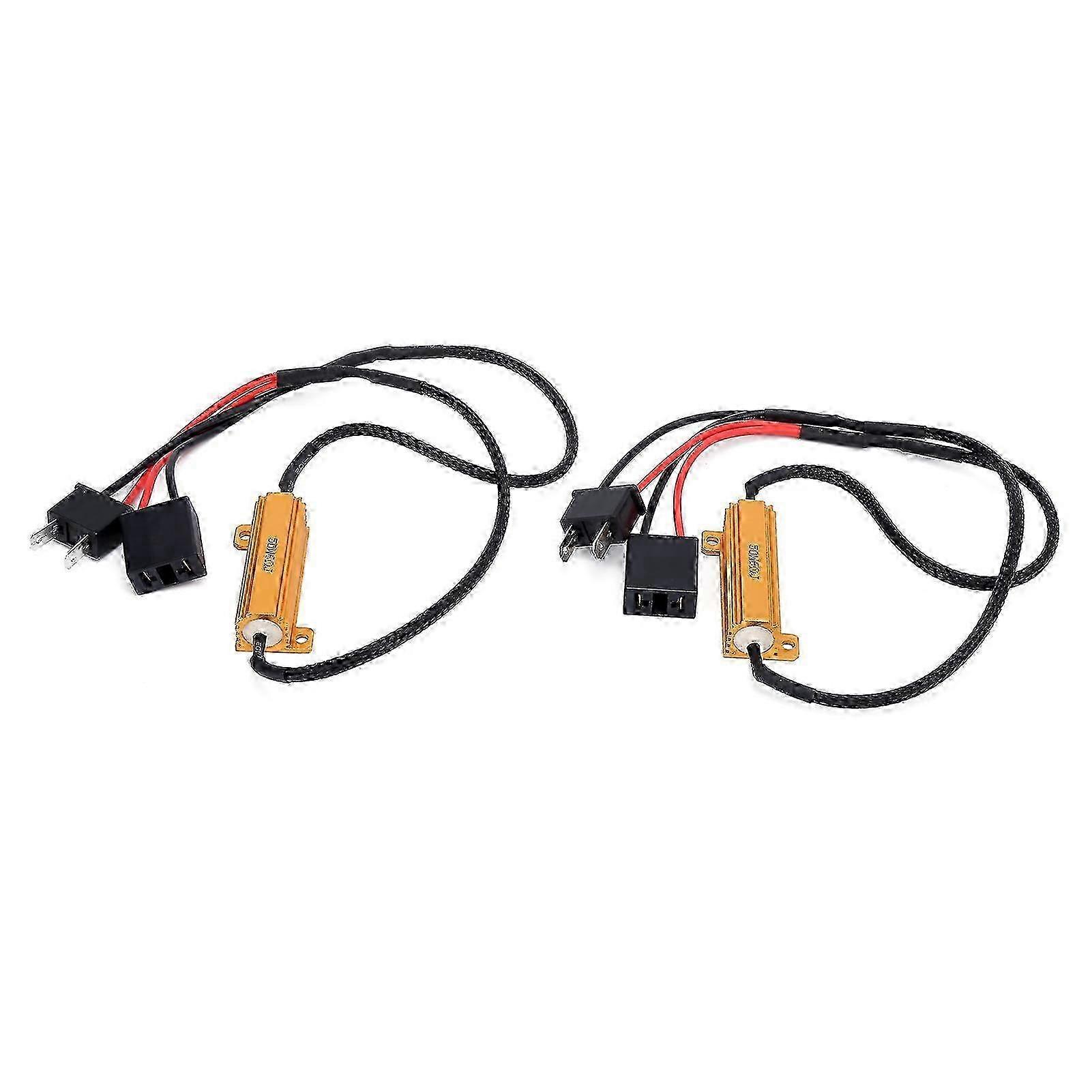 2pcs H7 LED Decoder 50W 6ohm Load Resistor Flash Error Free Canceller for Car Headlight Turn Signal