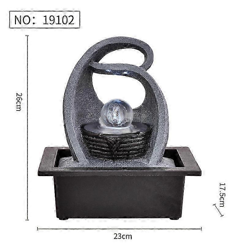 Fonte de água de mesa fontes internas com luz LED Feng Shui Zen Waterfall Fountain Calming Water Sound Relaxation Fountain